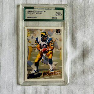 1999 Pacific Paramount KURT WARNER Card. GEM 10.0 Mint.